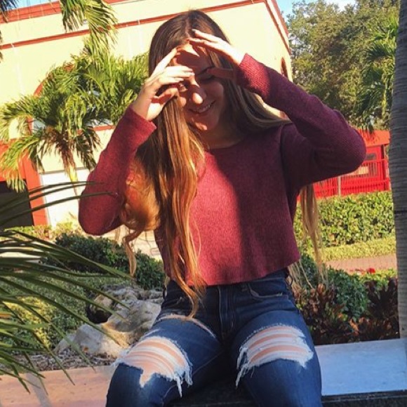 Pink cropped sweater - Picture 1 of 4